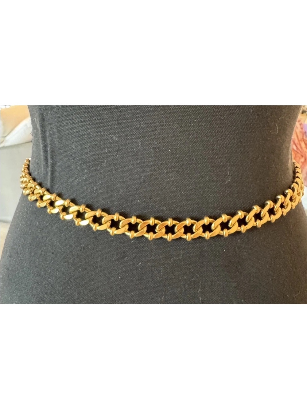 NWOT, ZIMMERMANN Gold Chain Link Belt with adjustable Brown Leather Strap